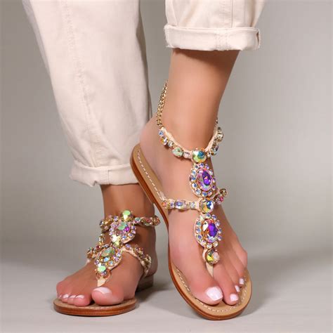 jeweled embellished women's sandals.